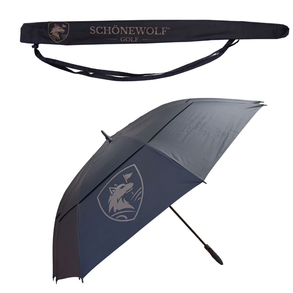 Schönewolf® Premium Golfschirm Ø 152cm, UPF 50+, schwarz