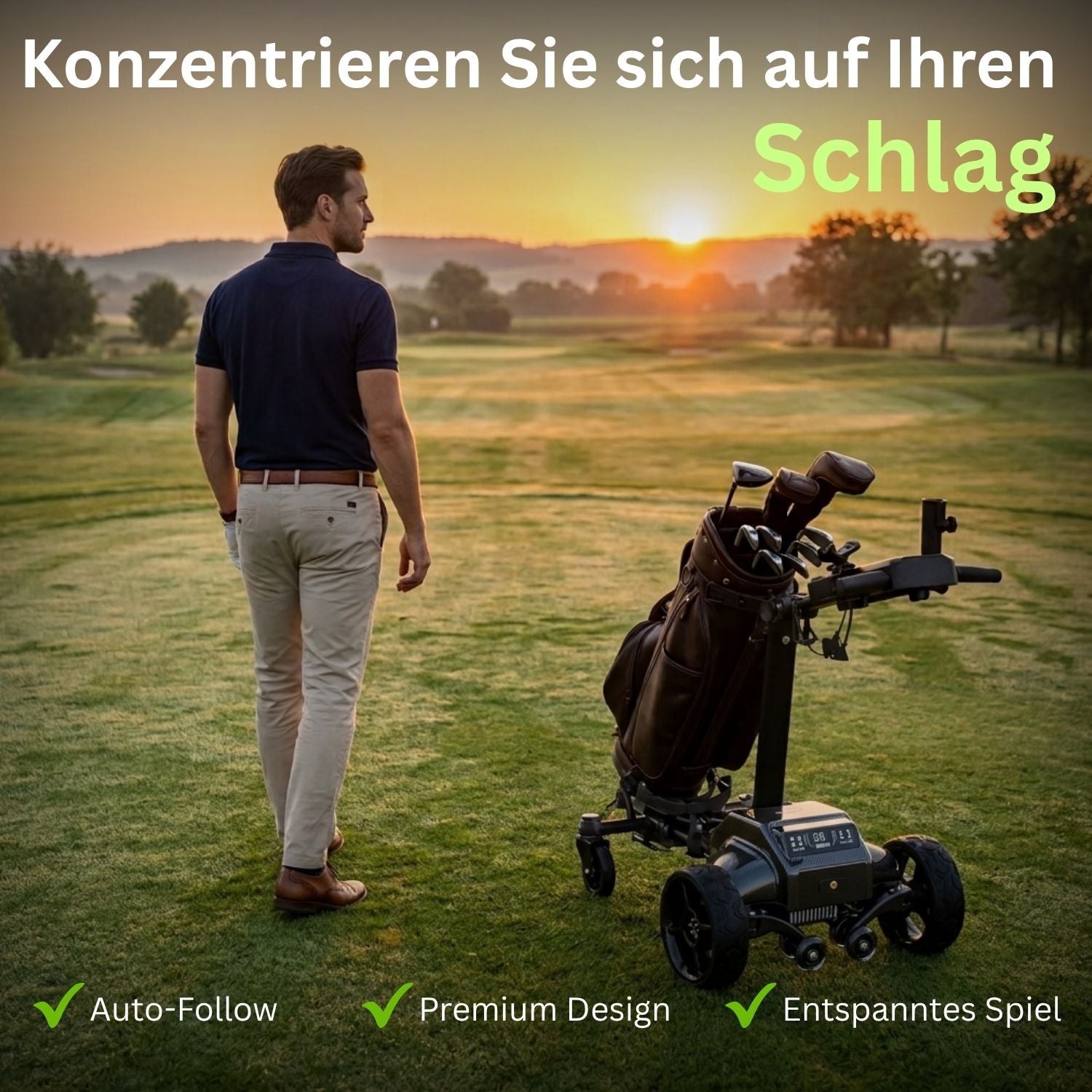 Schönewolf elektrischer Golftrolley mit automatsicher Verfolgung 