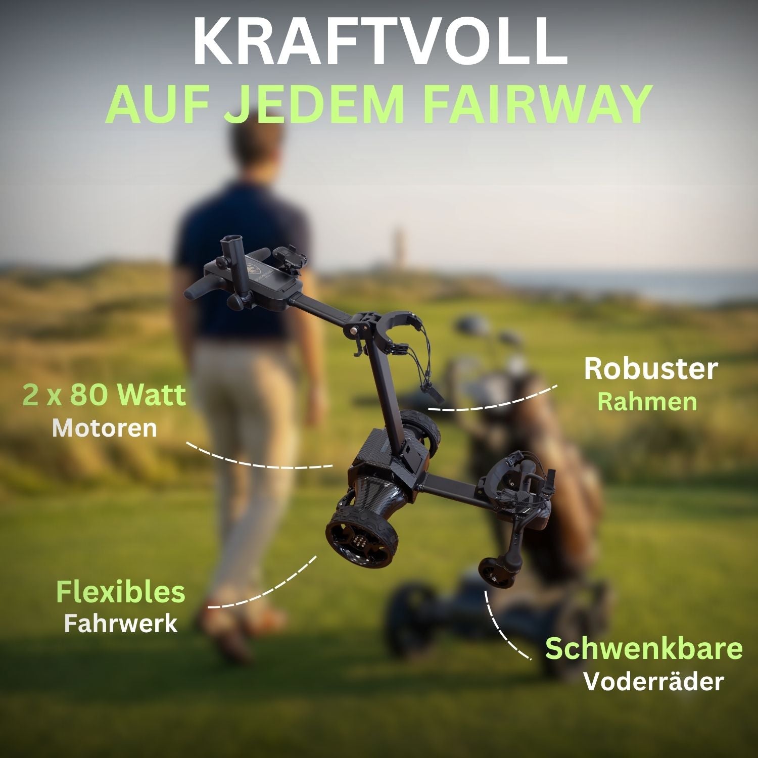 Schönewolf elektrischer Golftrolley mit automatsicher Verfolgung 